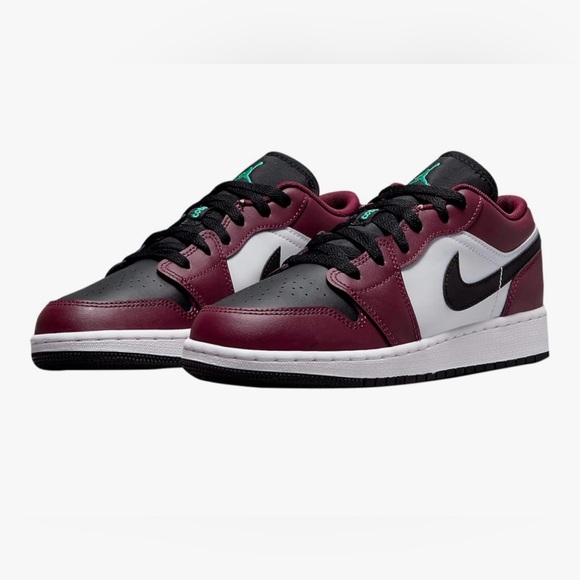 NIB Big Kid's Jordan 1 Low SE Dark Beetroot/Black-Roma Green (DM0589 635) - 5.5